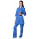 Костюм для сферы услуг женский: куртка, брюки васильковый с голубым